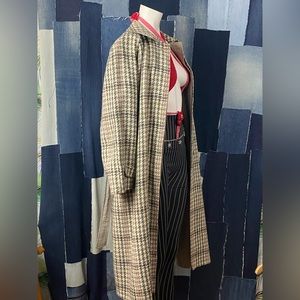 Vintage Reversible Earth Tones Plaid w/Waist Tie Coat Size M